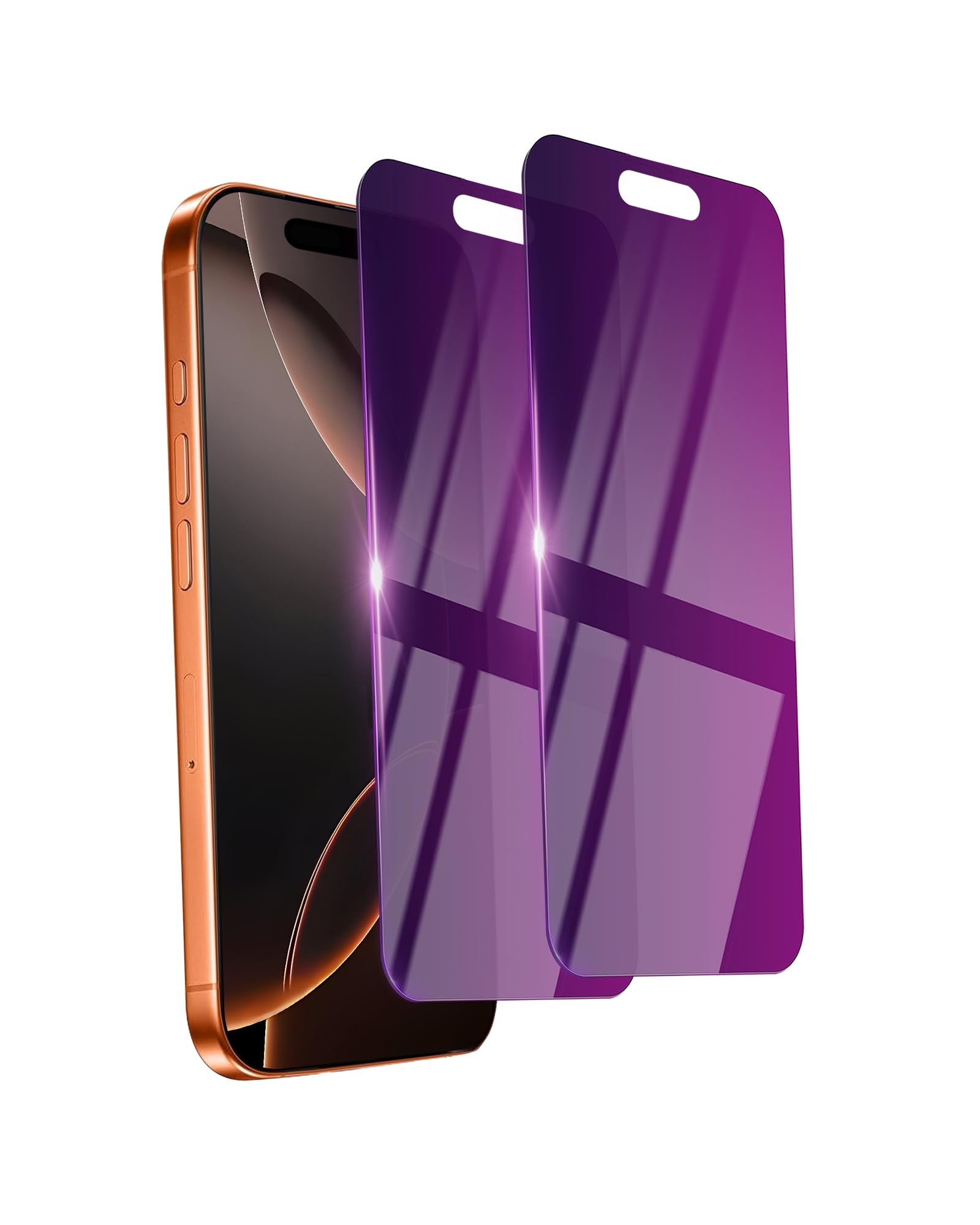 Ifaeveus purple privacy tempered glass, two pack